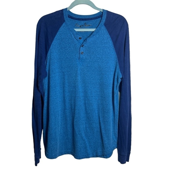 Chip & Pepper Henley Shirt Men's XL Blue Long Sleeve Quarter Button - Picture 1 of 6